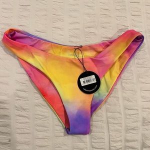 NWT Infamous swim radar bikini bottoms in Rainbow Bright